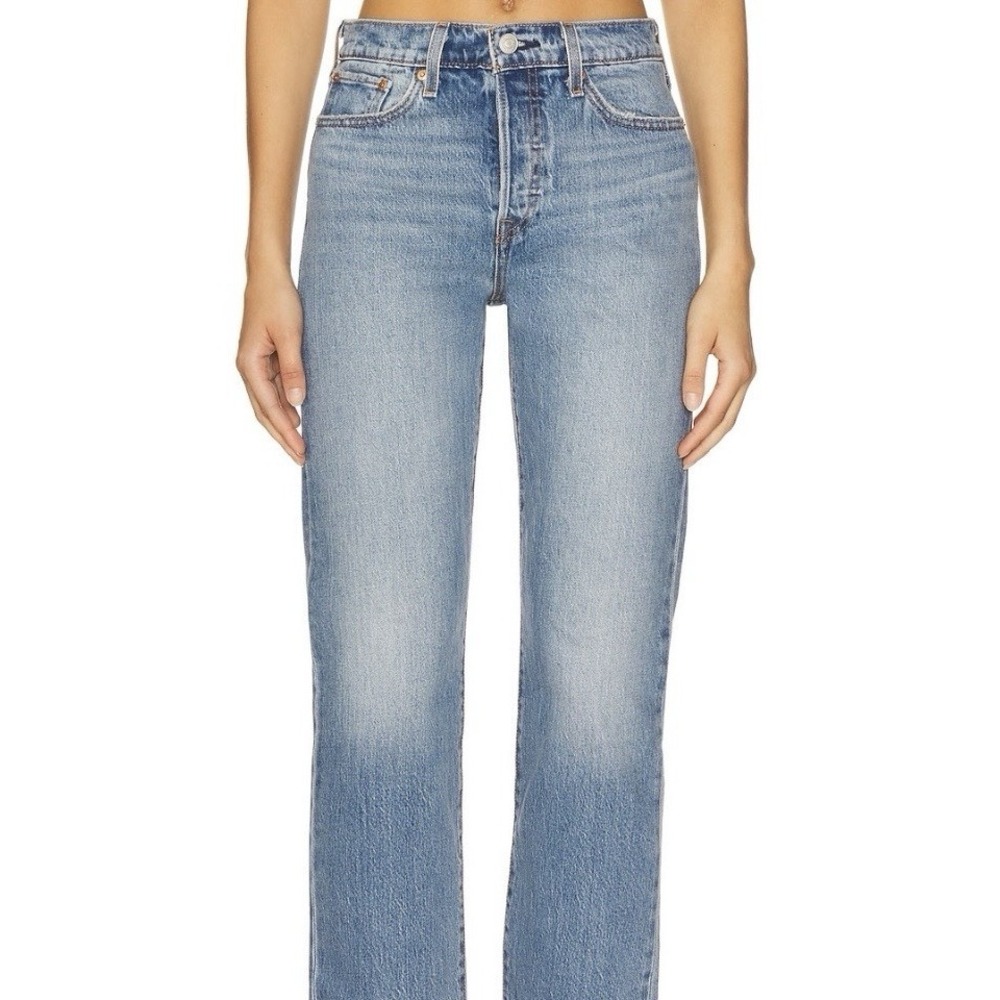 Levi's Premium Wedgie Fit Big E Jeans Women's 23 High Rise Button Fly Raw Hem